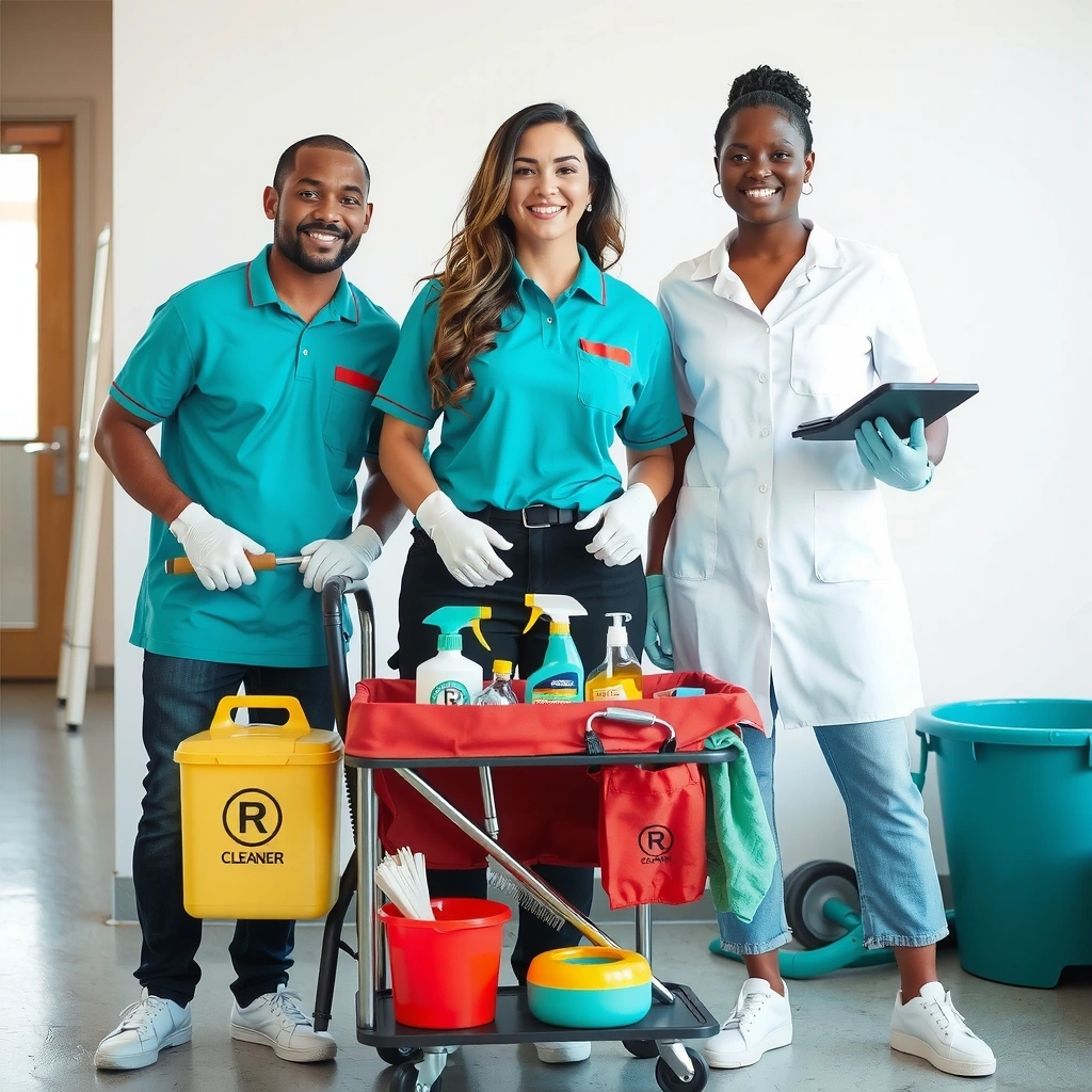 Professional cleaning team with equipment in Liberec